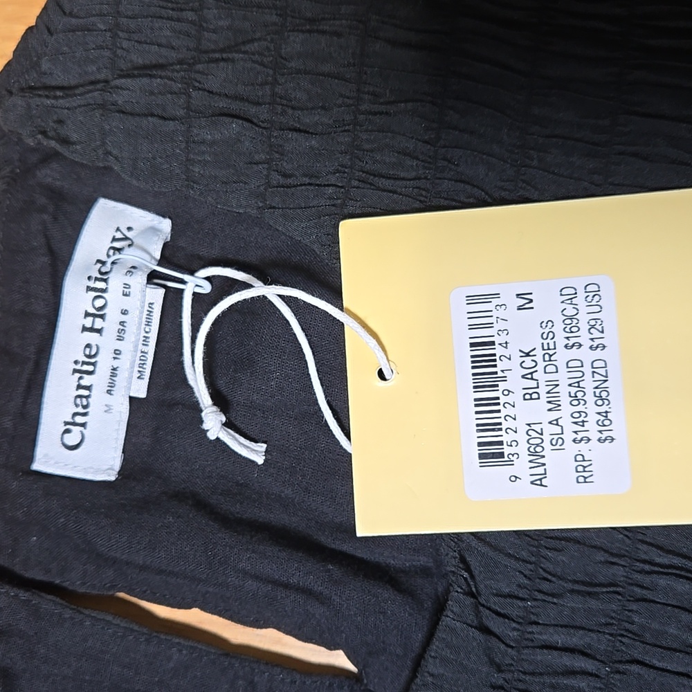 Charlie Holiday Anthropologie Isla Mini Dress Black Medium - Picture 6 of 11